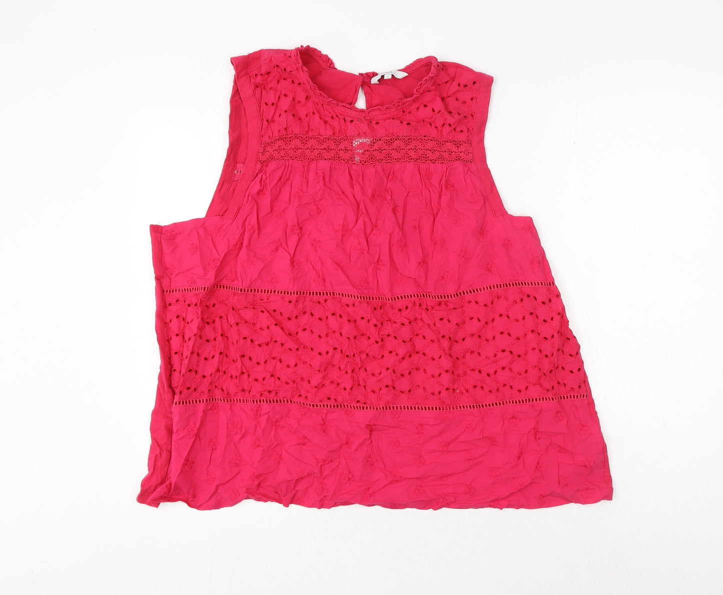 NEXT Womens Pink Cotton Basic Blouse Size 22 Round Neck