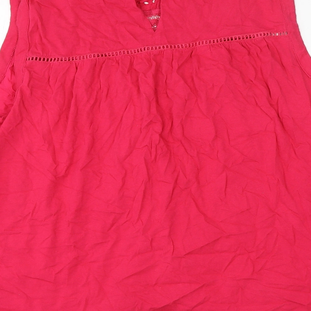 NEXT Womens Pink Cotton Basic Blouse Size 22 Round Neck