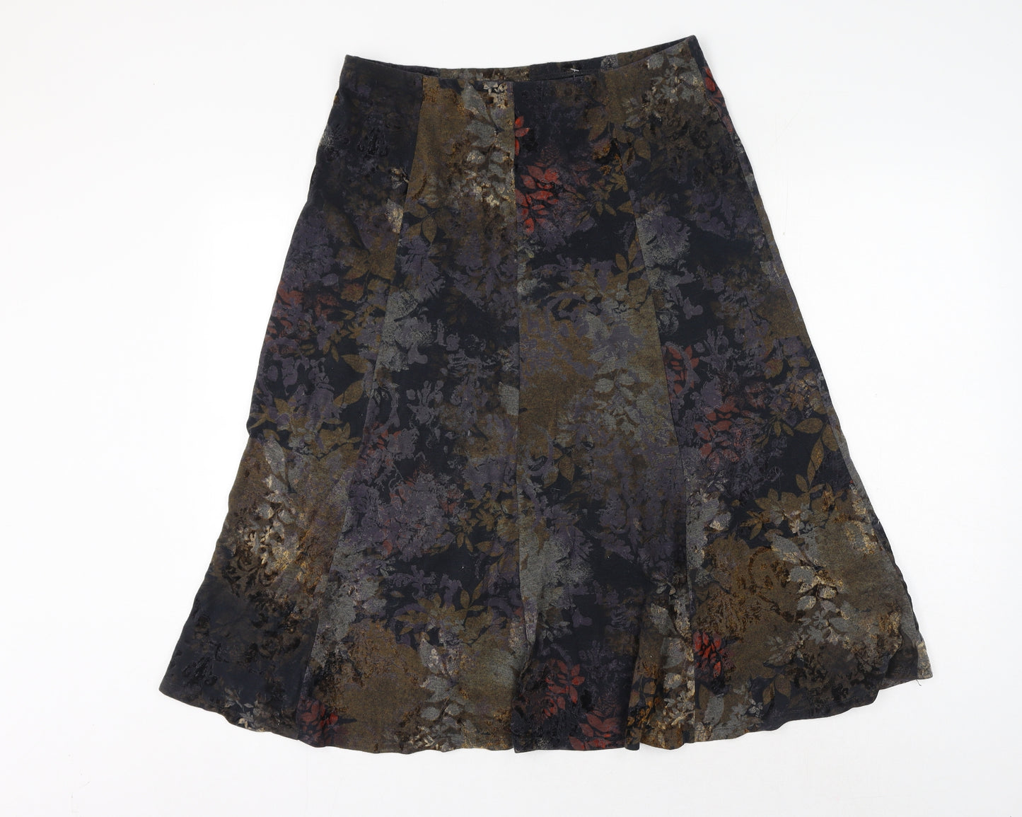 Marks and Spencer Womens Multicoloured Floral Polyester A-Line Skirt Size 12