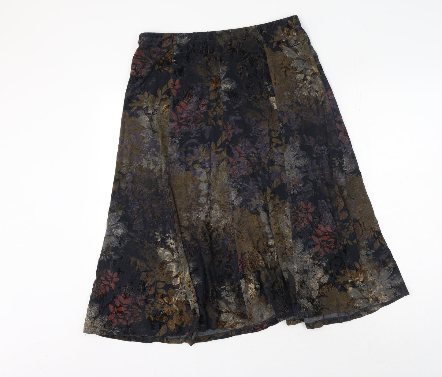 Marks and Spencer Womens Multicoloured Floral Polyester A-Line Skirt Size 12