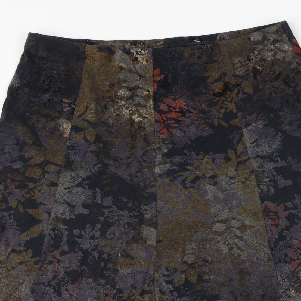 Marks and Spencer Womens Multicoloured Floral Polyester A-Line Skirt Size 12