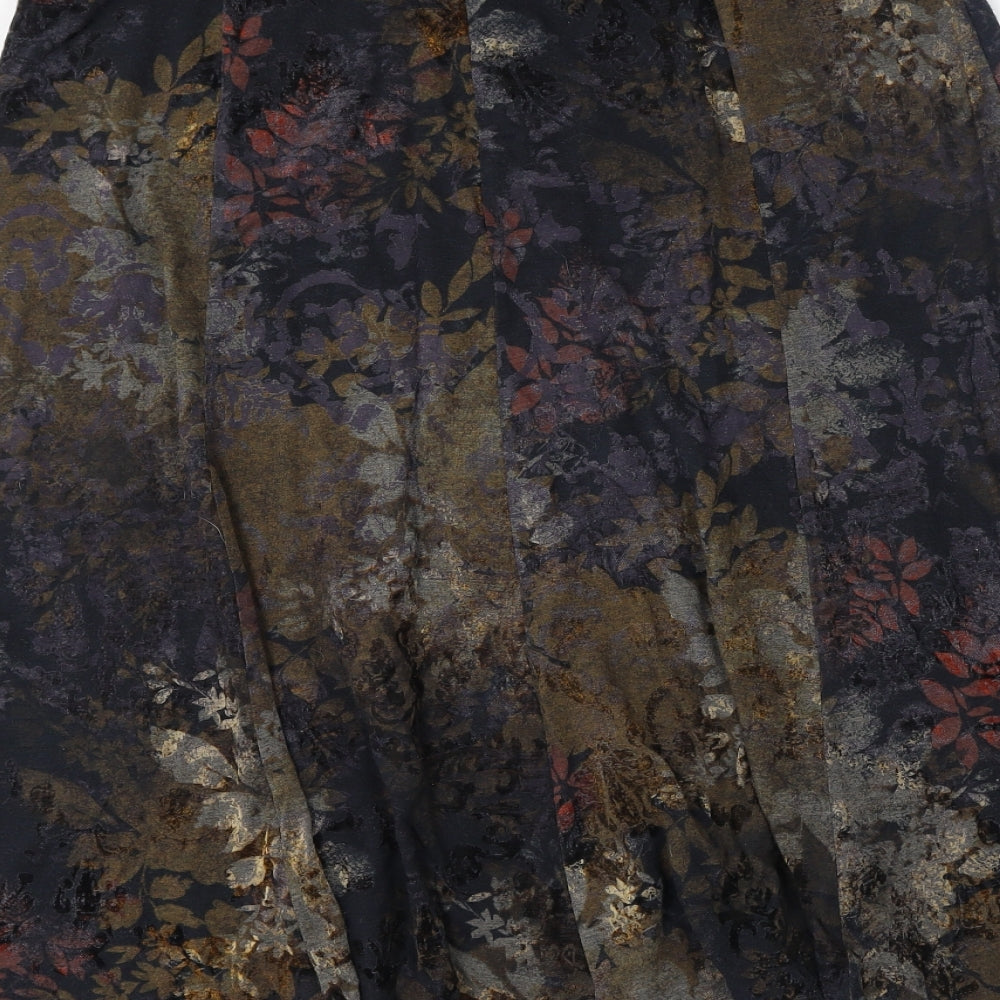 Marks and Spencer Womens Multicoloured Floral Polyester A-Line Skirt Size 12