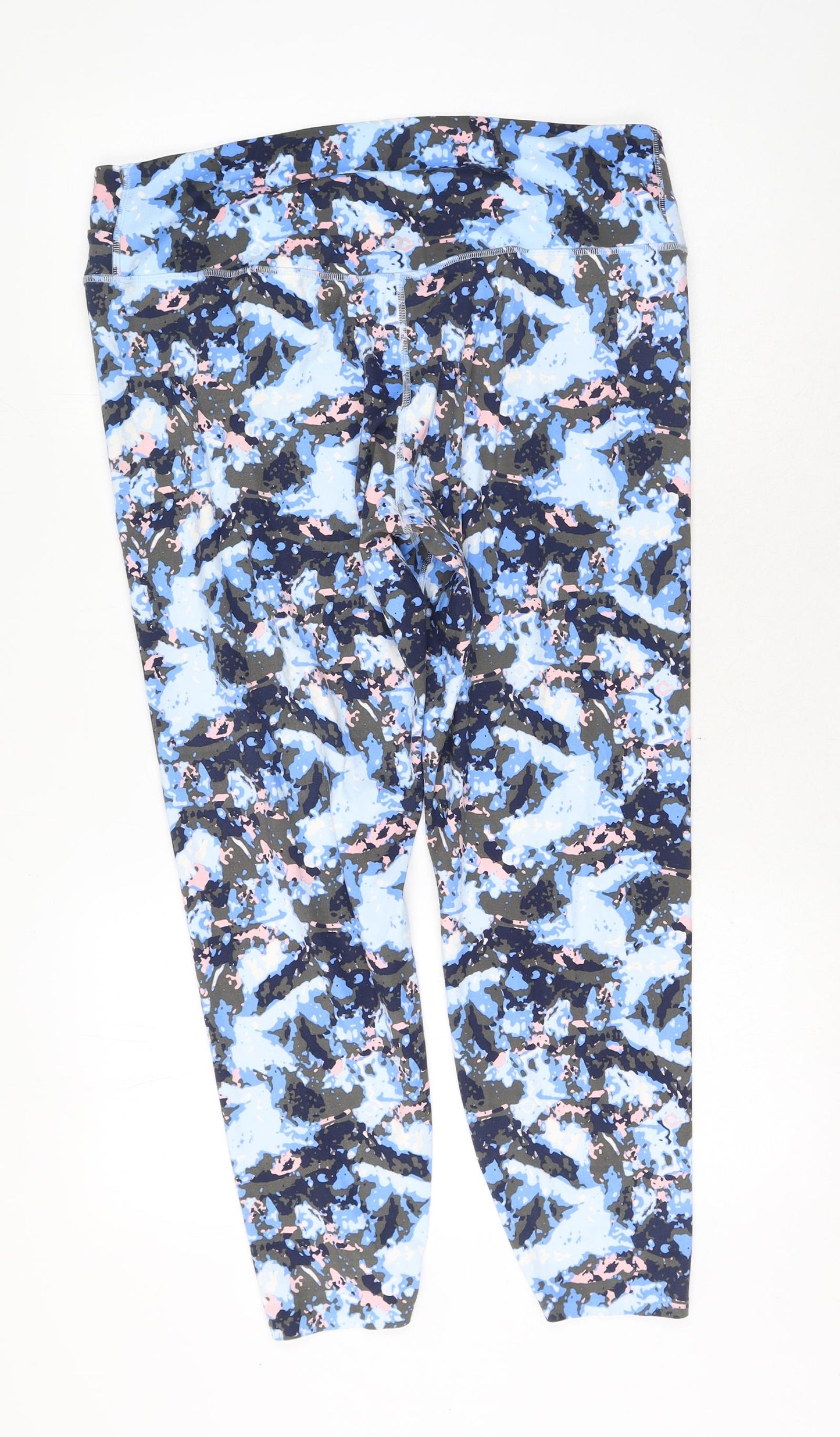 Marks and Spencer Womens Multicoloured Geometric Polyester Compression Leggings Size 22 L26 in Regular