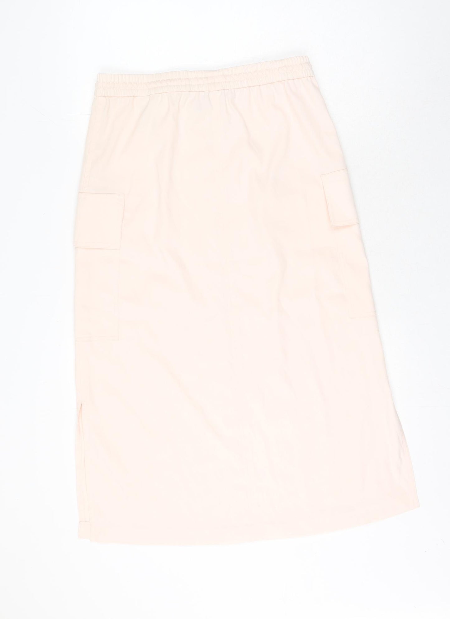 Marks and Spencer Womens Pink Polyester A-Line Skirt Size 10 Drawstring
