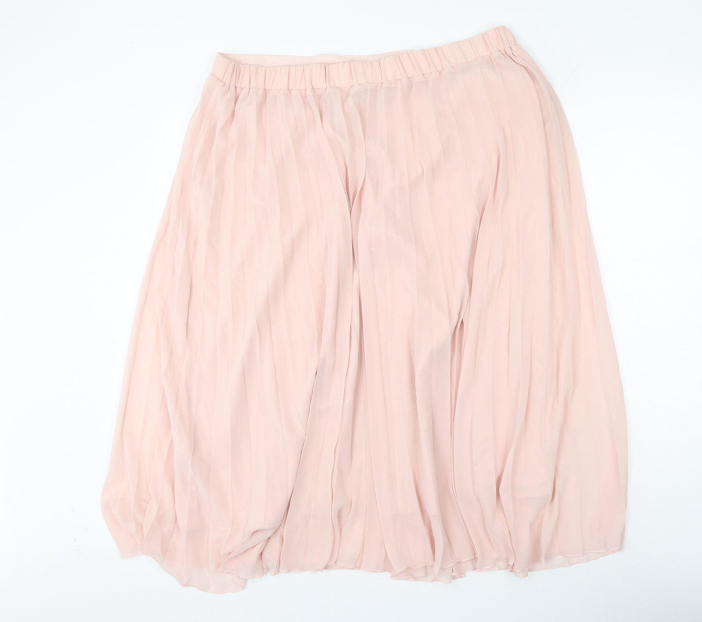 Marks and Spencer Womens Pink Polyester Pleated Skirt Size 20