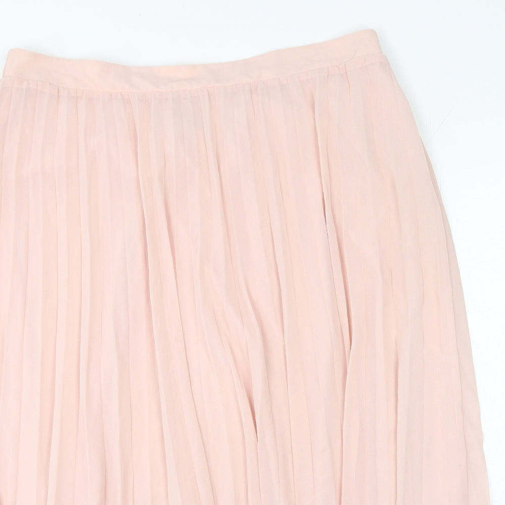 Marks and Spencer Womens Pink Polyester Pleated Skirt Size 20
