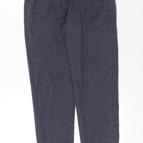 Marks and Spencer Womens Blue Cotton Tapered Jeans Size 6 L28 in Regular Zip