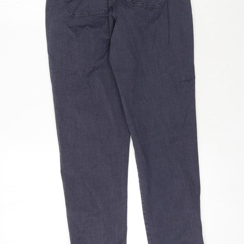 Marks and Spencer Womens Blue Cotton Tapered Jeans Size 6 L28 in Regular Zip
