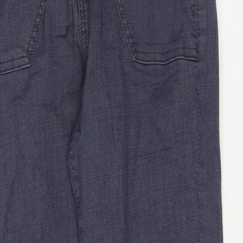 Marks and Spencer Womens Blue Cotton Tapered Jeans Size 6 L28 in Regular Zip