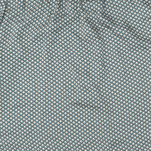 Marks and Spencer Womens Green Geometric Polyester Basic Blouse Size 20 Round Neck