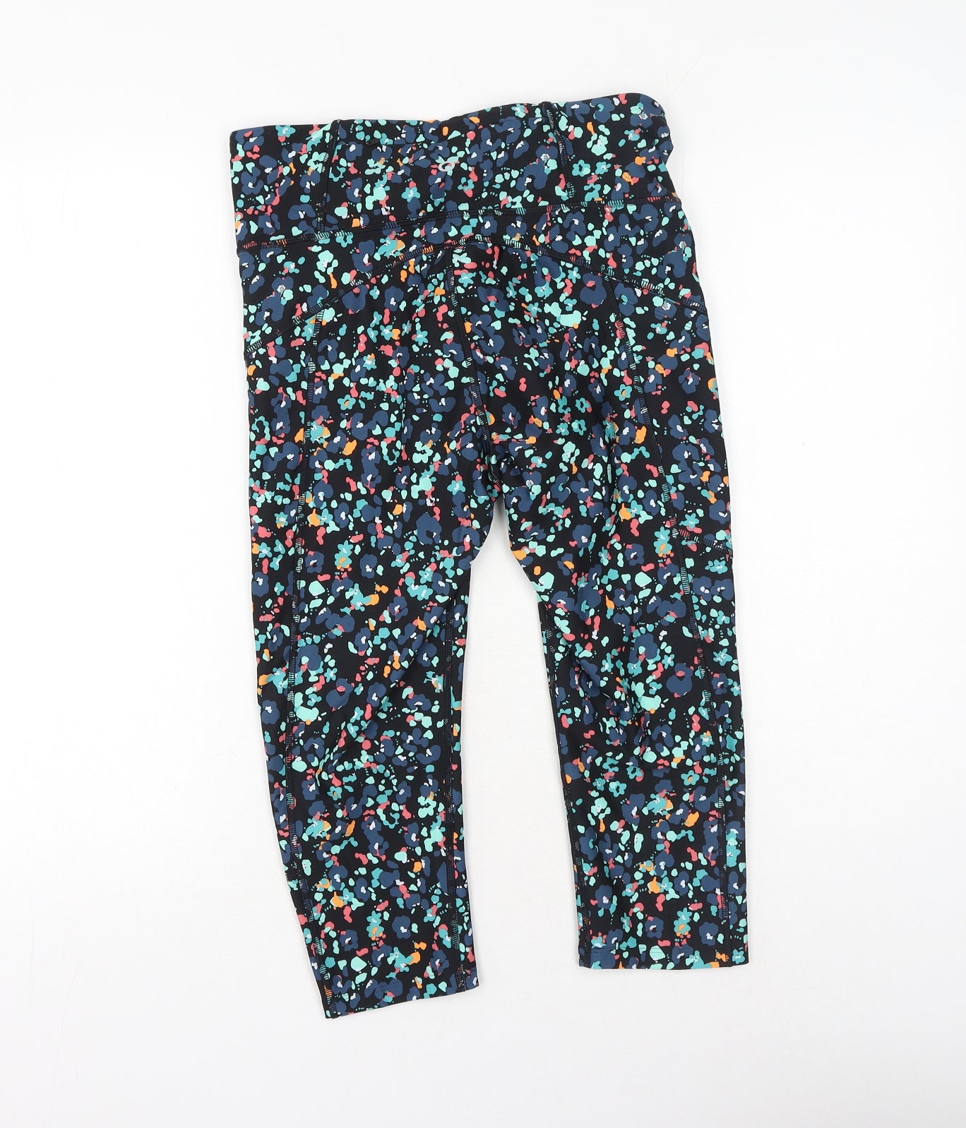 Marks and Spencer Womens Multicoloured Geometric Polyester Compression Shorts Size 12 L18 in Regular