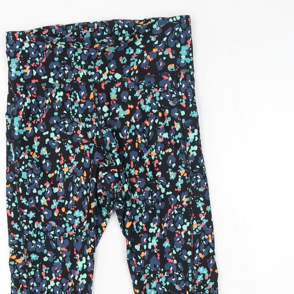 Marks and Spencer Womens Multicoloured Geometric Polyester Compression Shorts Size 12 L18 in Regular