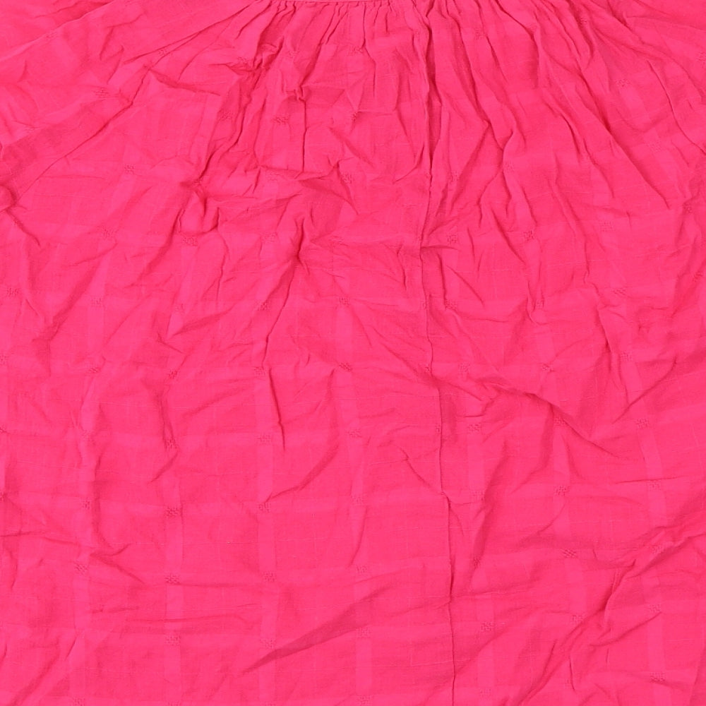 Marks and Spencer Womens Pink Cotton Basic Blouse Size 6 Round Neck