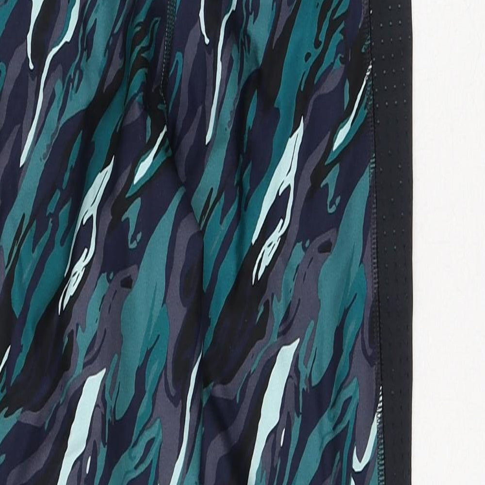 Marks and Spencer Womens Multicoloured Geometric Polyamide Compression Leggings Size 10 L26 in Regular