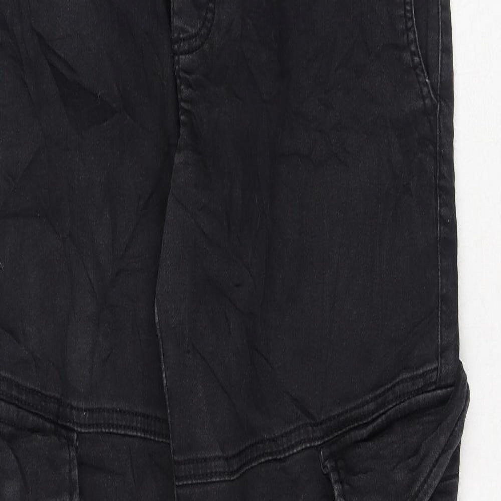 F&F Mens Black Cotton Tapered Jeans Size 32 in L32 in Regular Drawstring