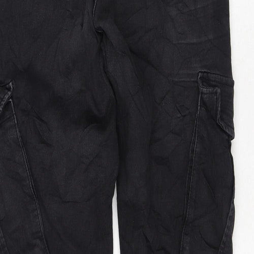 F&F Mens Black Cotton Tapered Jeans Size 32 in L32 in Regular Drawstring