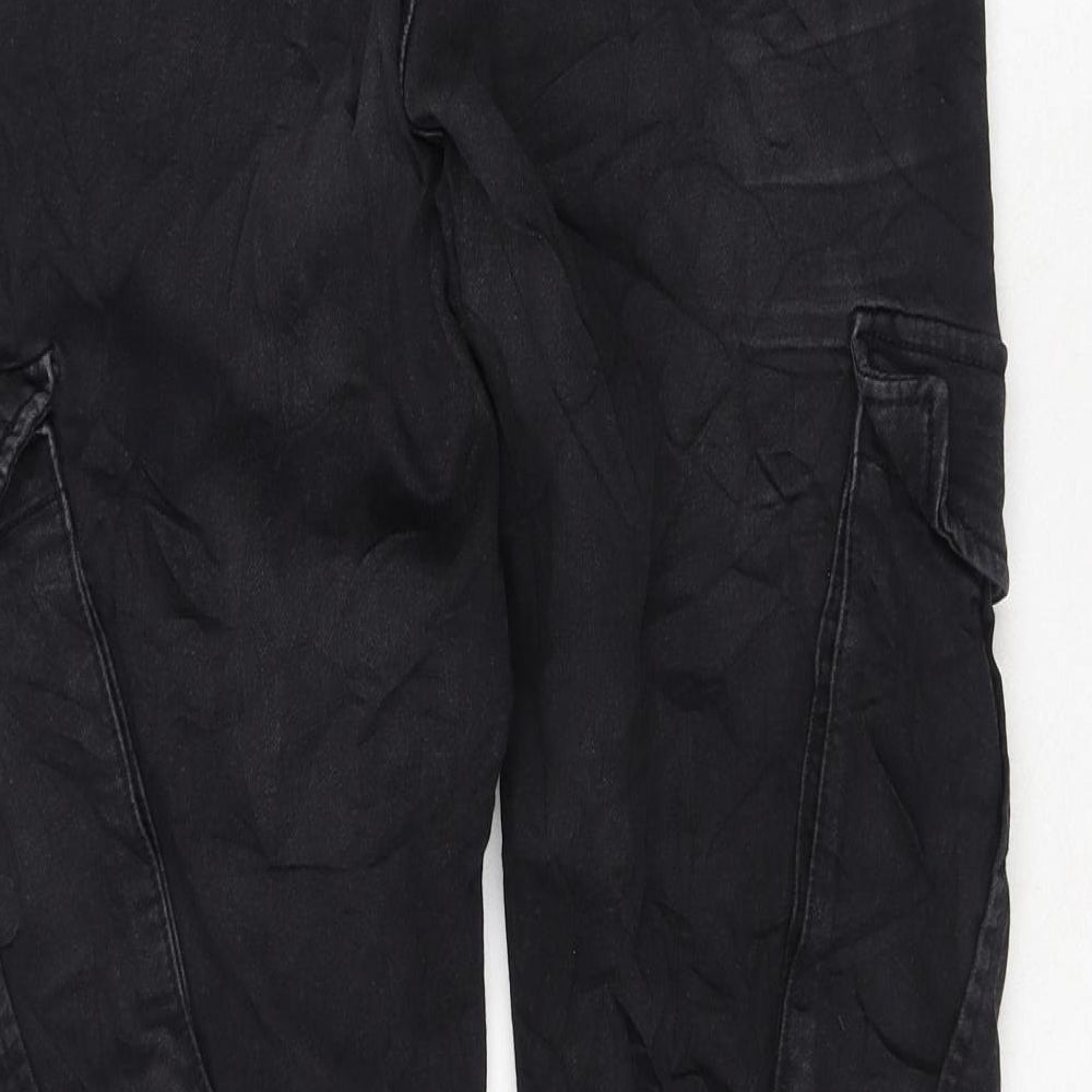 F&F Mens Black Cotton Tapered Jeans Size 32 in L32 in Regular Drawstring