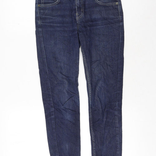 Oasis Womens Blue Cotton Skinny Jeans Size 8 L25 in Regular Zip