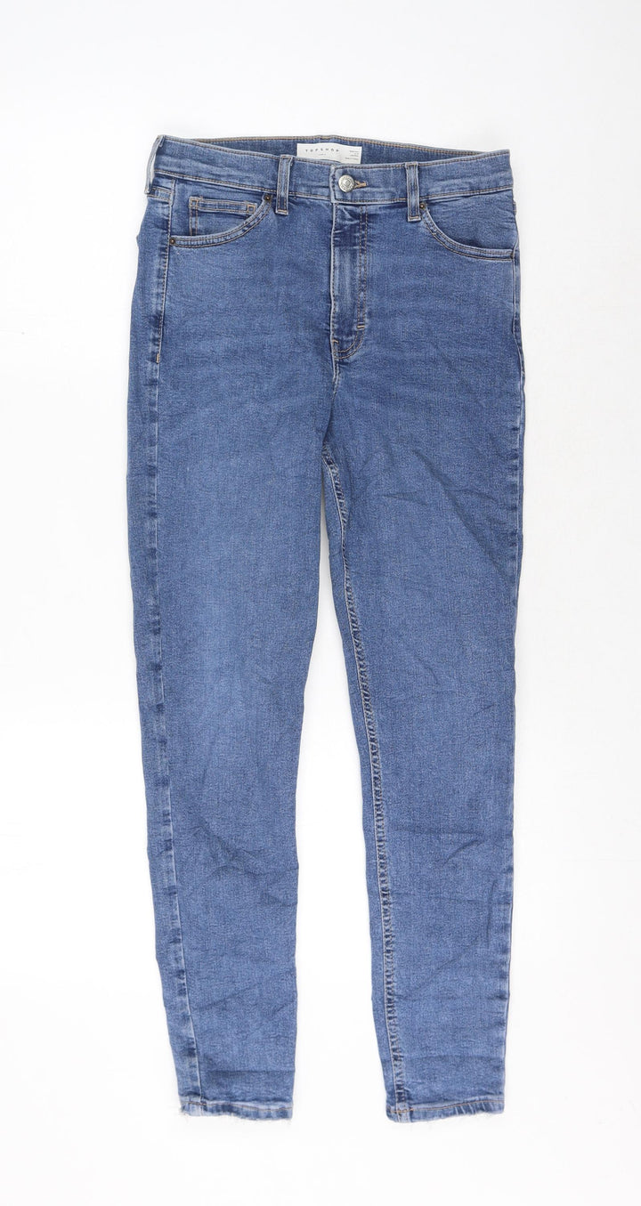 Topshop Womens Black Cotton Skinny Jeans Size 30 in L32 in Regular Zip