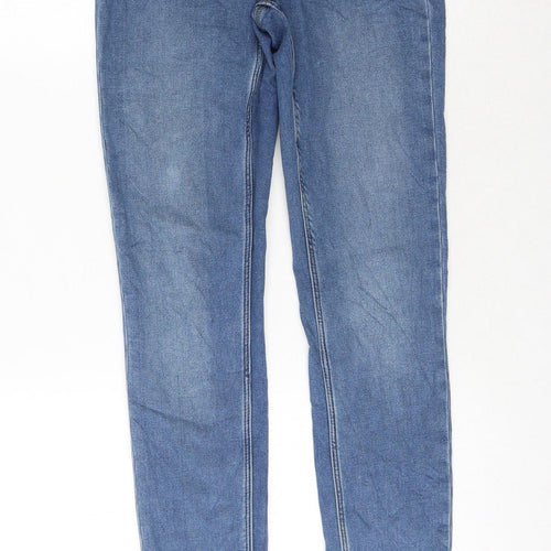 Pieces Womens Blue Cotton Skinny Jeans Size S L30 in Regular Zip