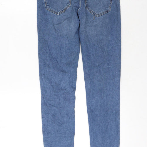 Pieces Womens Blue Cotton Skinny Jeans Size S L30 in Regular Zip
