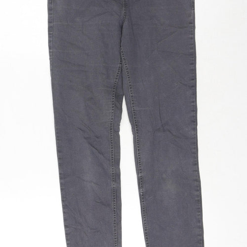 H&M Womens Grey Cotton Skinny Jeans Size 8 L29 in Regular