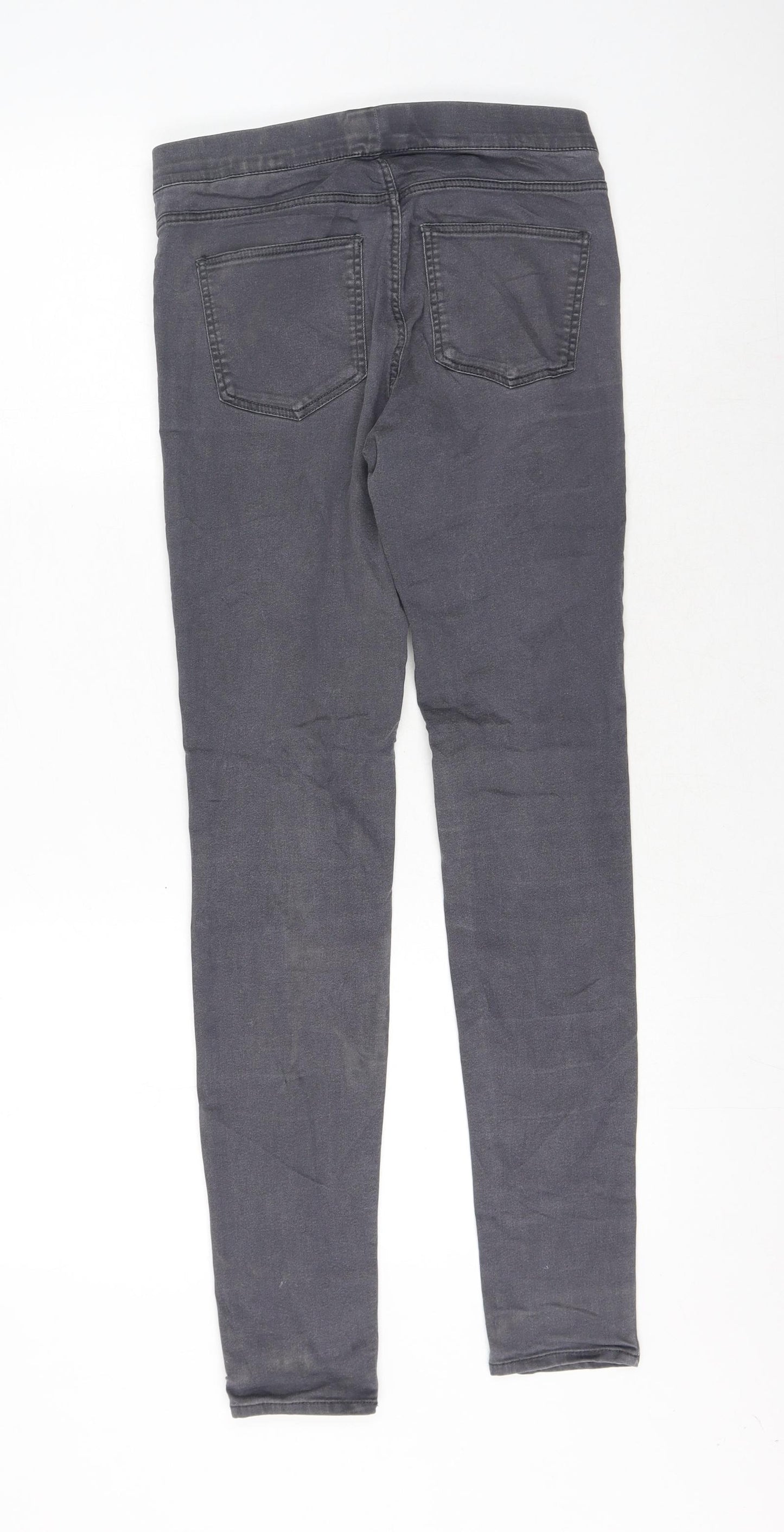 H&M Womens Grey Cotton Skinny Jeans Size 8 L29 in Regular