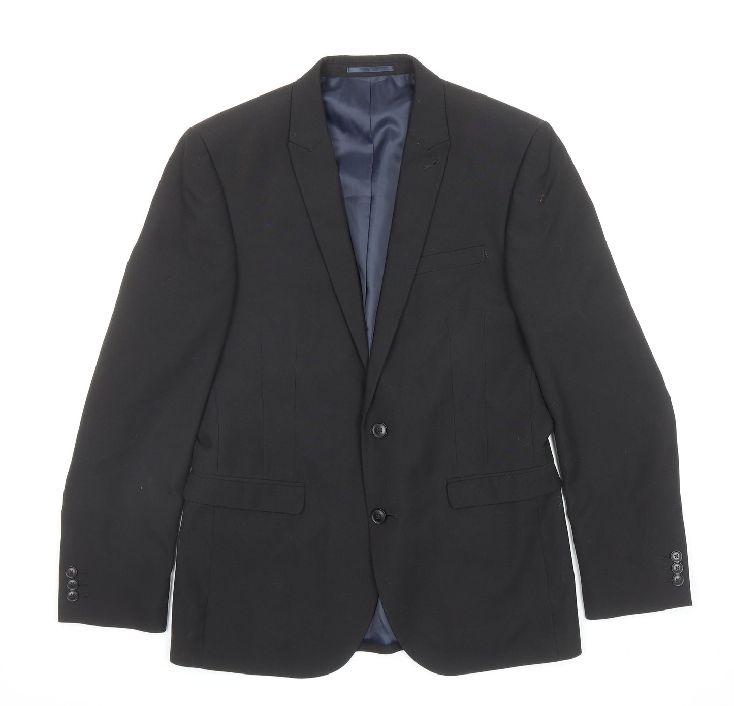 NEXT Mens Black Polyester Jacket Blazer Size 40