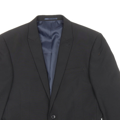 NEXT Mens Black Polyester Jacket Blazer Size 40