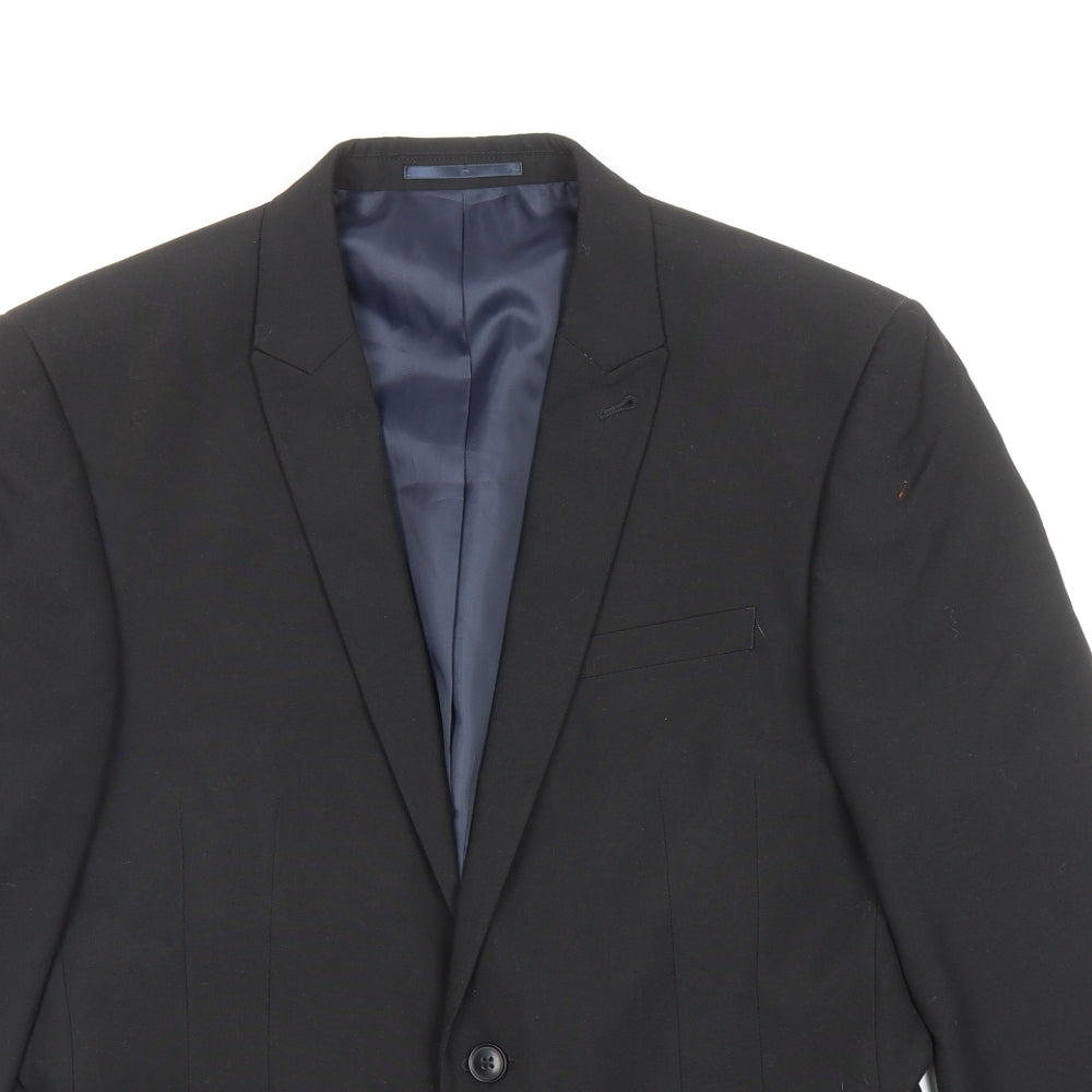 NEXT Mens Black Polyester Jacket Blazer Size 40