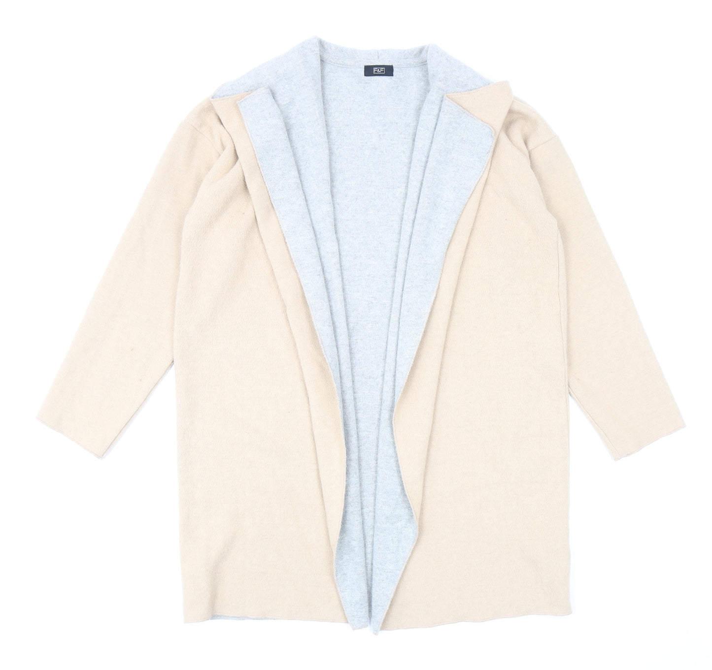 F&F Womens Beige Jacket Coatigan Size 16
