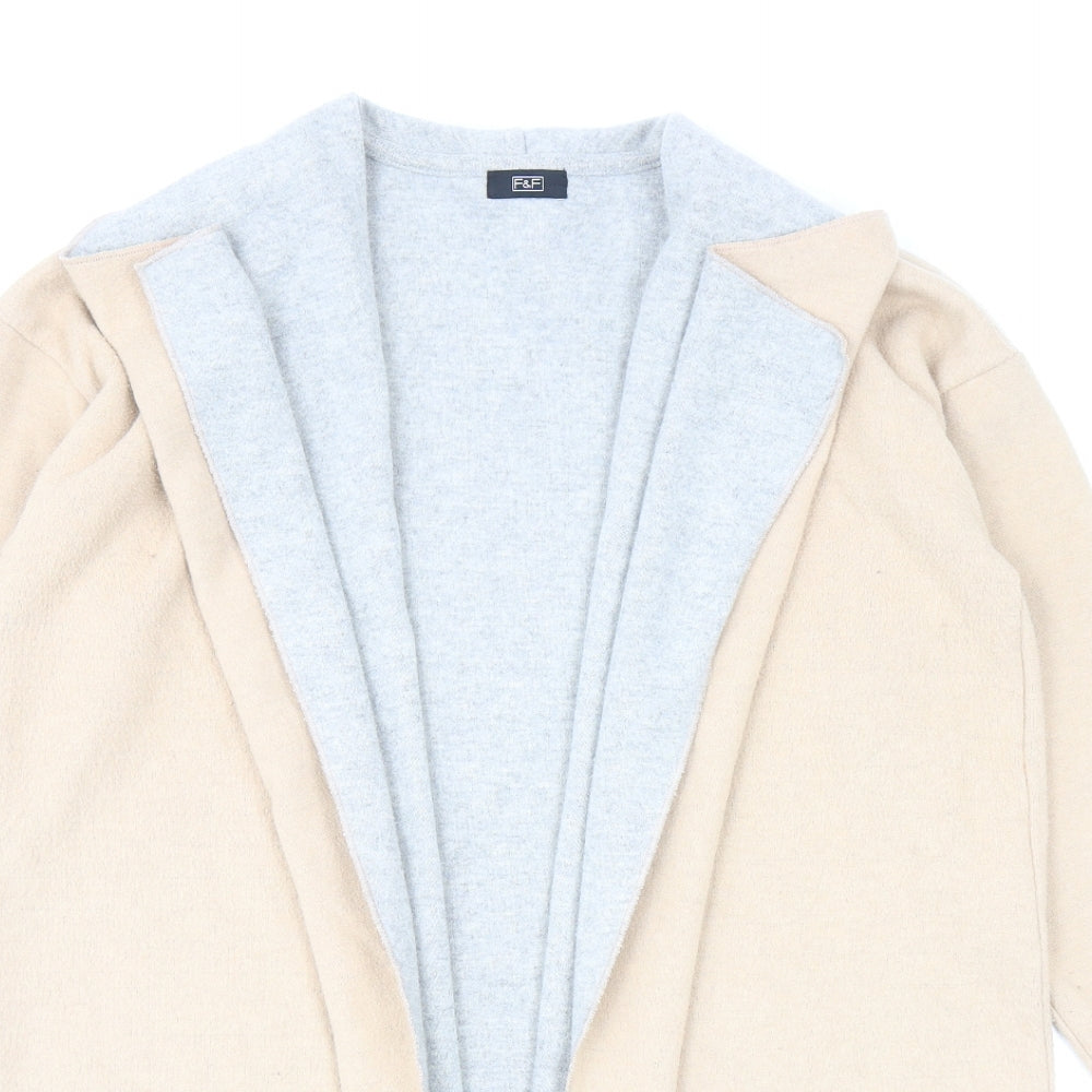 F&F Womens Beige Jacket Coatigan Size 16