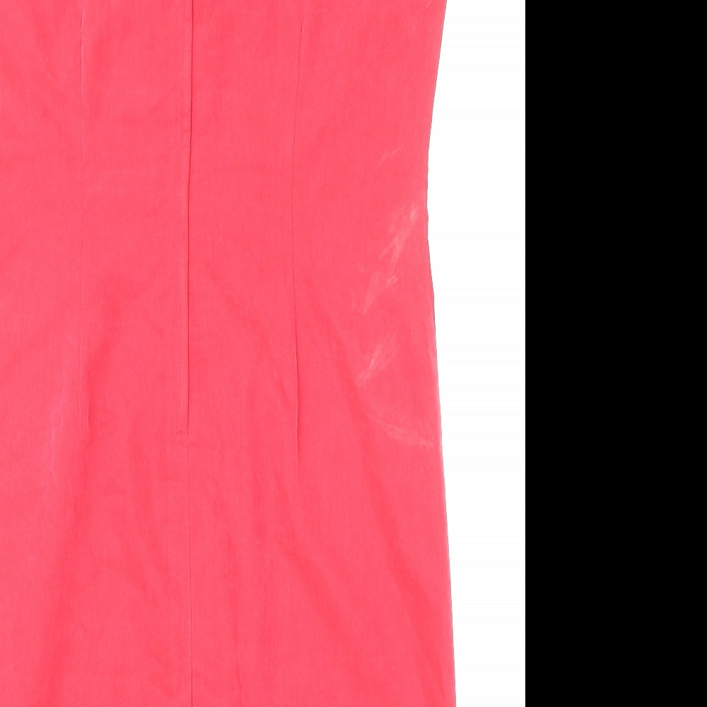 Classic Woman Womens Red Viscose Shift Size 16 Scoop Neck Zip