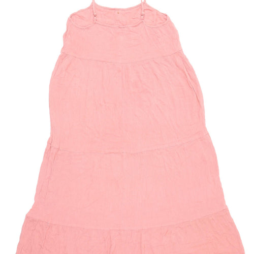 Primark Womens Pink Viscose Tank Dress Size 12 Square Neck Pullover