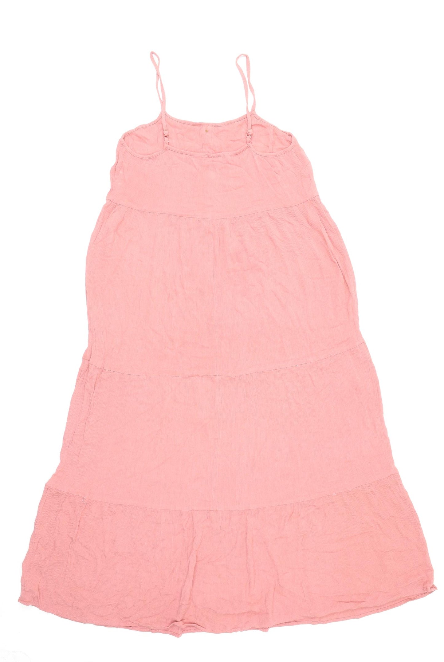 Primark Womens Pink Viscose Tank Dress Size 12 Square Neck Pullover