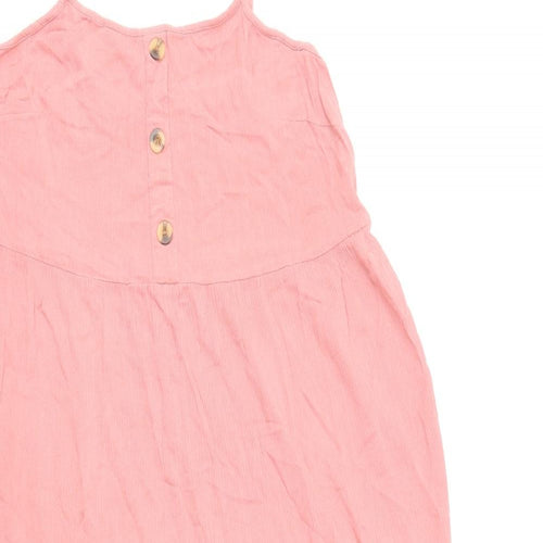 Primark Womens Pink Viscose Tank Dress Size 12 Square Neck Pullover
