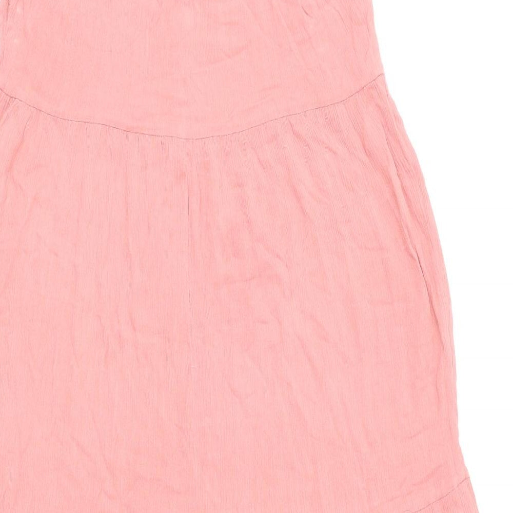 Primark Womens Pink Viscose Tank Dress Size 12 Square Neck Pullover