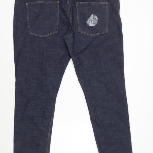 TU Mens Blue Cotton Straight Jeans Size 2XL L31 in Regular Zip