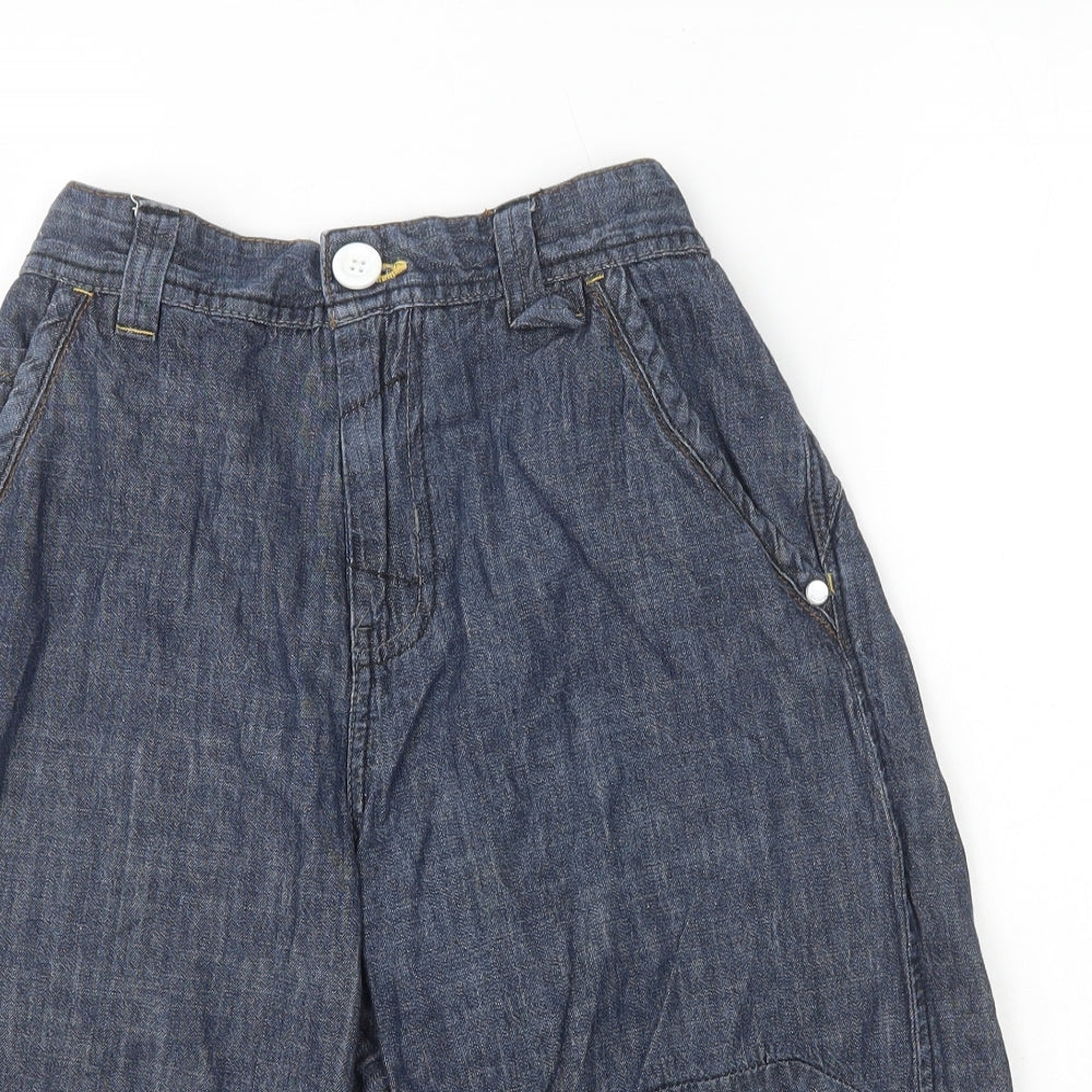 NEXT Boys Blue Cotton Wide-Leg Jeans Size 13 Years Regular Zip