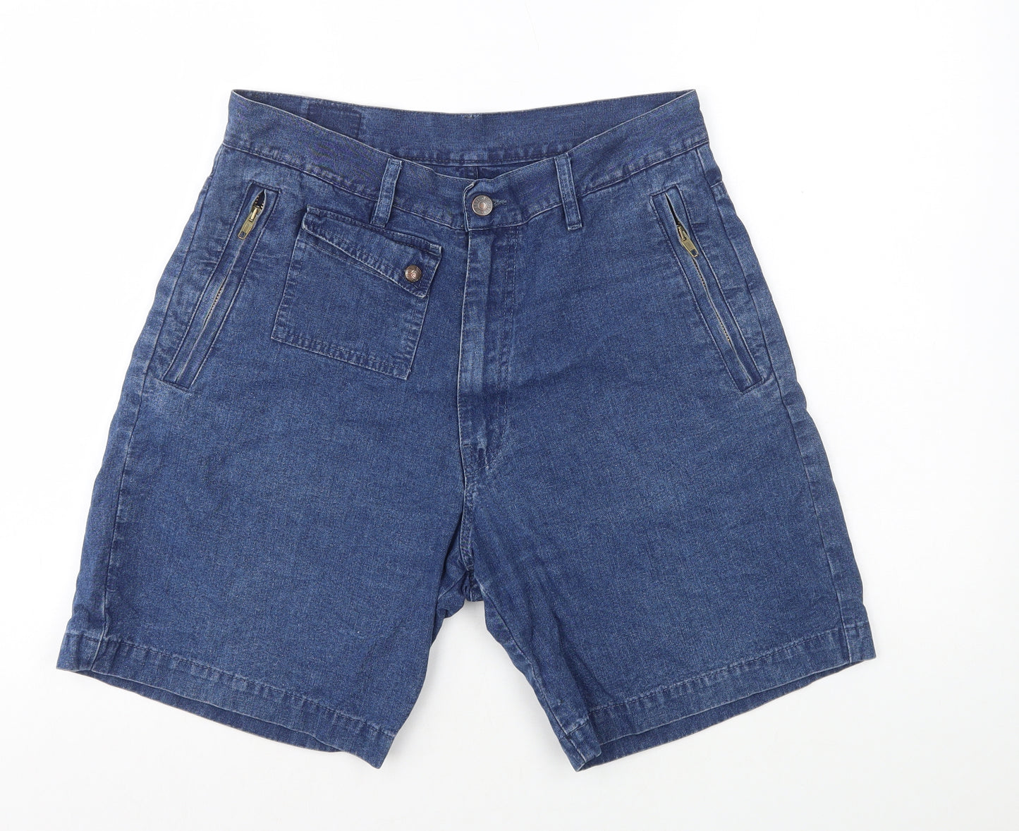 Diesel Womens Blue Cotton Bermuda Shorts Size 12 L7 in Regular Zip