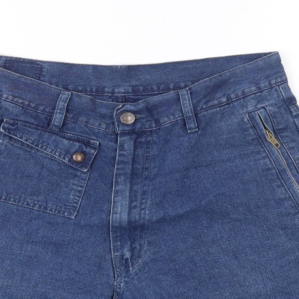 Diesel Womens Blue Cotton Bermuda Shorts Size 12 L7 in Regular Zip