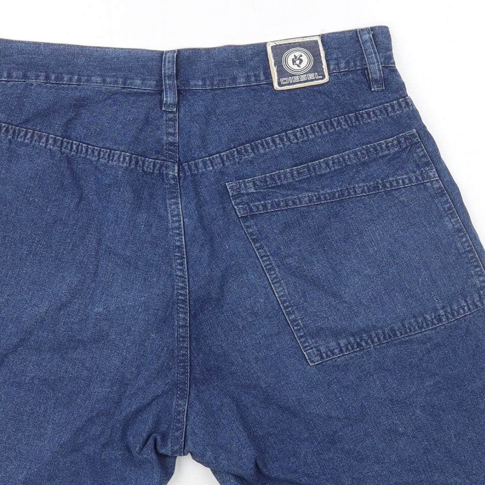 Diesel Womens Blue Cotton Bermuda Shorts Size 12 L7 in Regular Zip