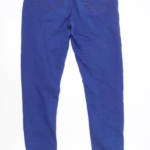 New Look Womens Blue Cotton Jegging Leggings Size 12 L28 in