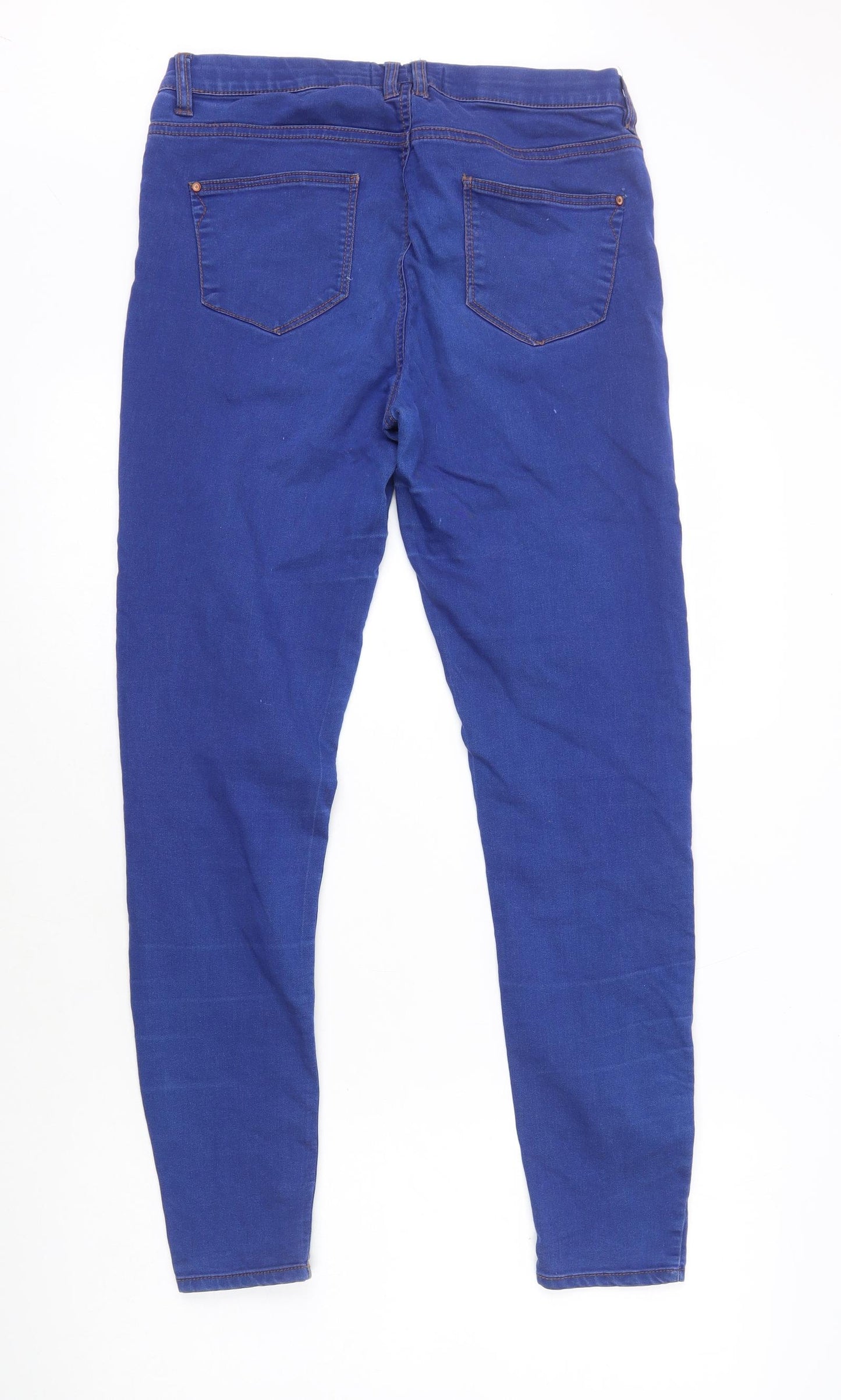 New Look Womens Blue Cotton Jegging Leggings Size 12 L28 in
