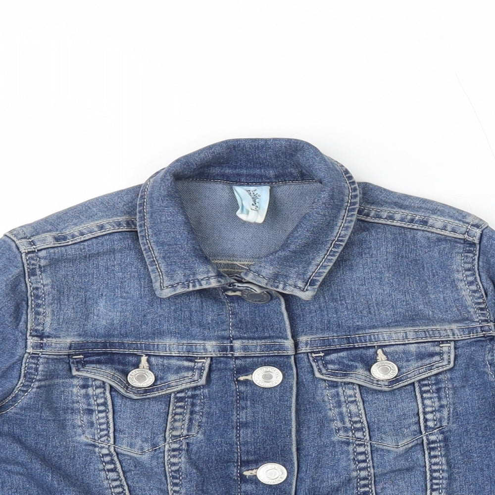 H&M Girls Blue Jacket Size 5-6 Years Button