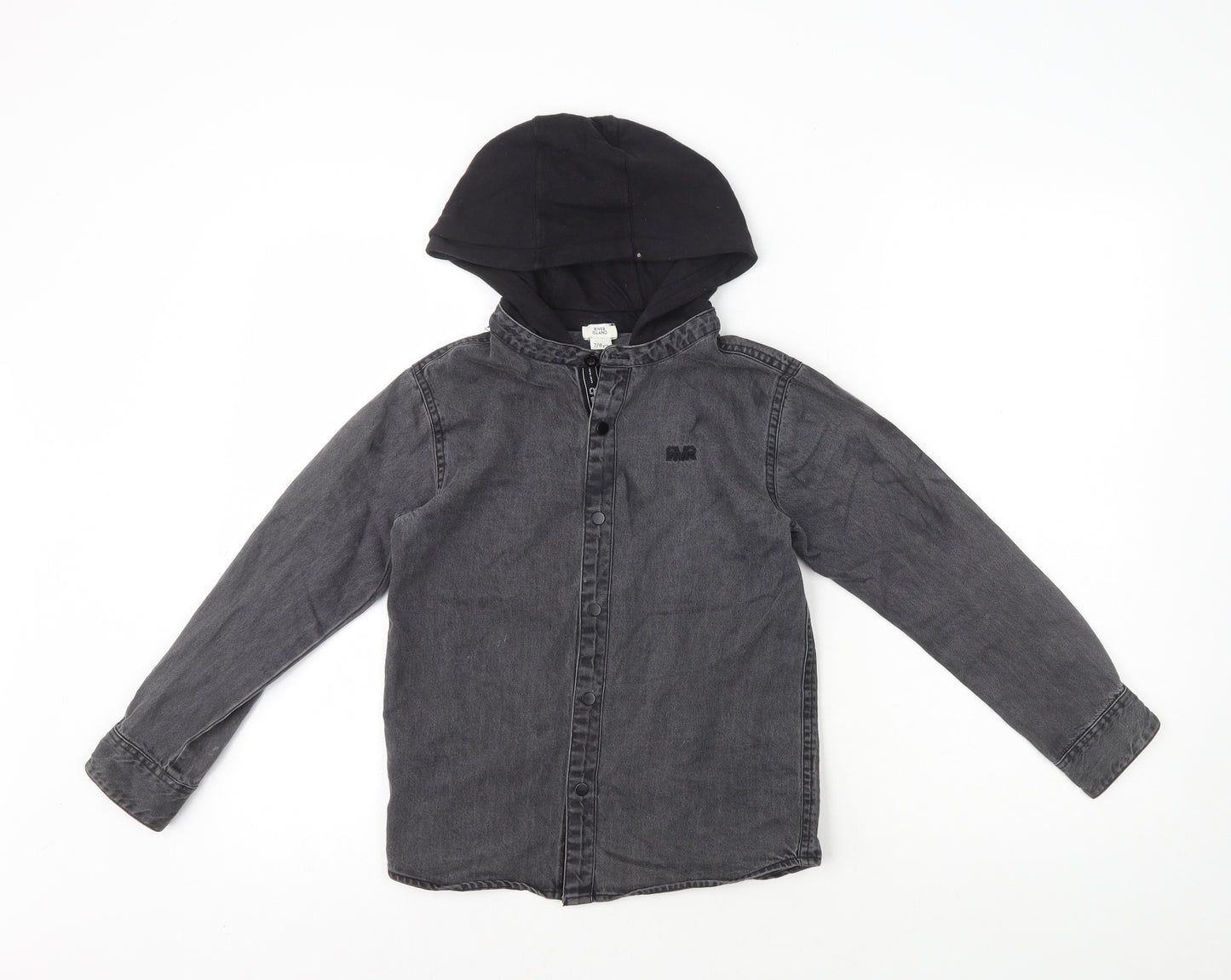 River Island Boys Black Jacket Size 7-8 Years Snap