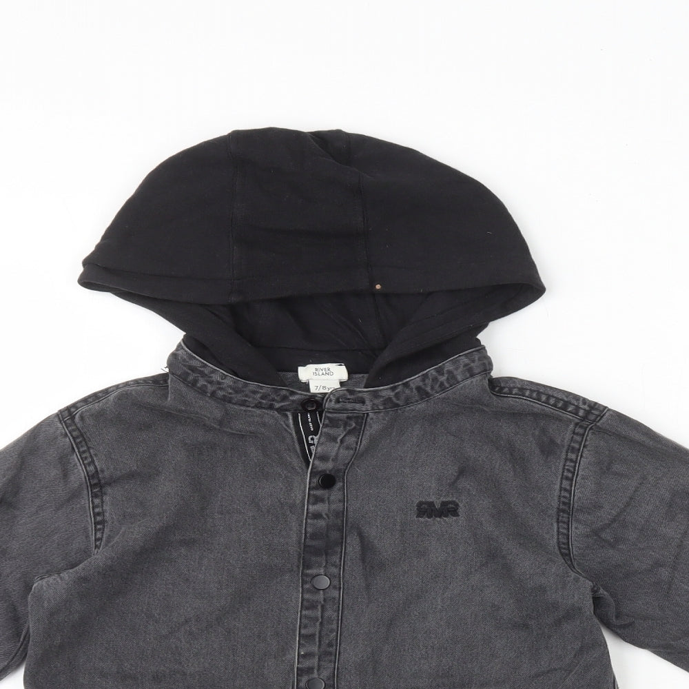 River Island Boys Black Jacket Size 7-8 Years Snap