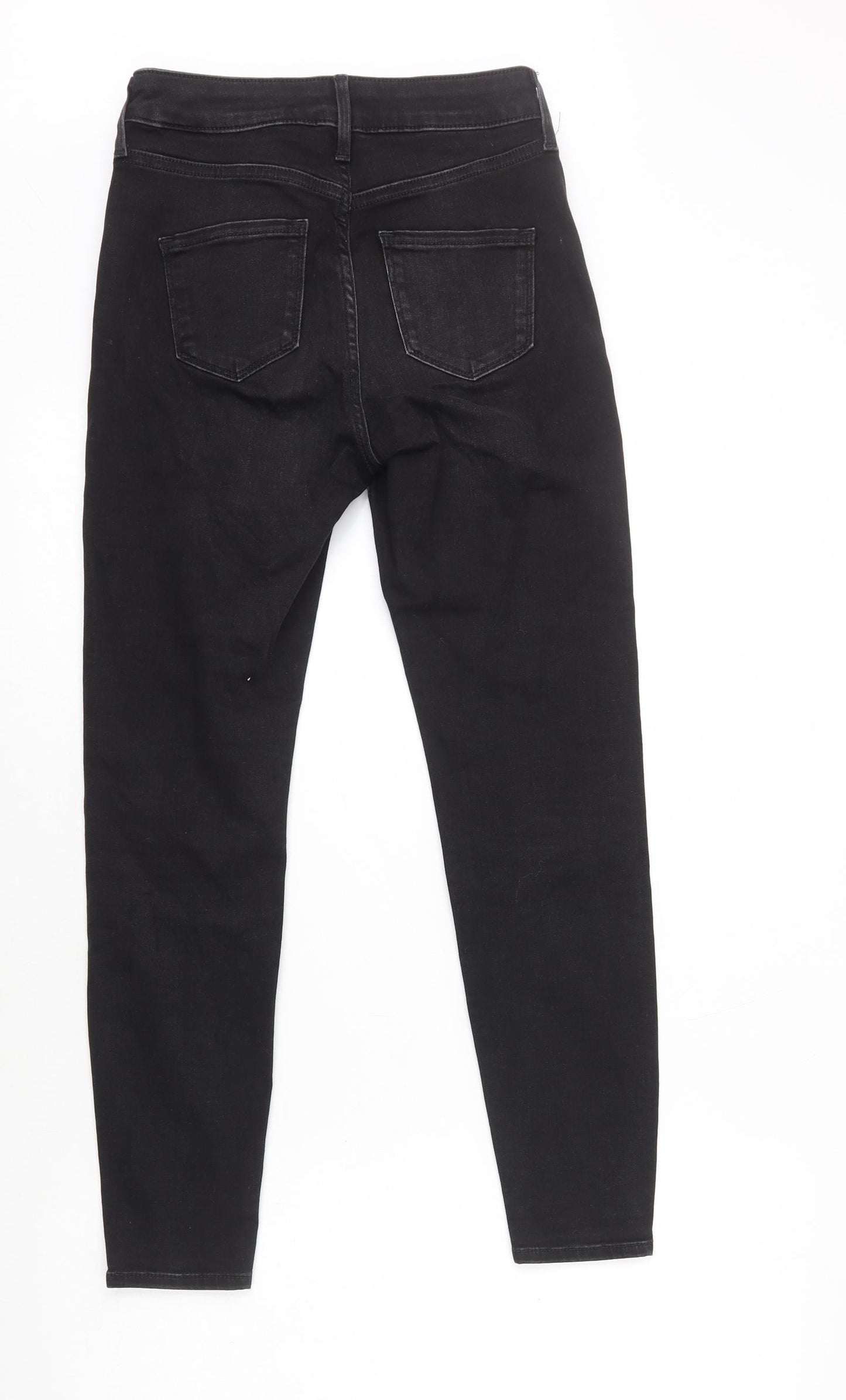 Marks and Spencer Womens Black Cotton Skinny Jeans Size 8 L26 in Regular Zip