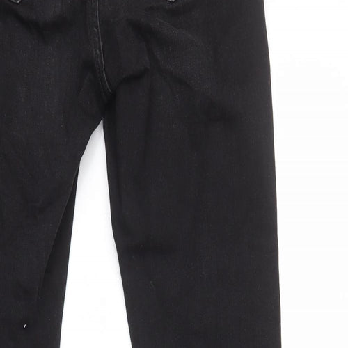 Marks and Spencer Womens Black Cotton Skinny Jeans Size 8 L26 in Regular Zip
