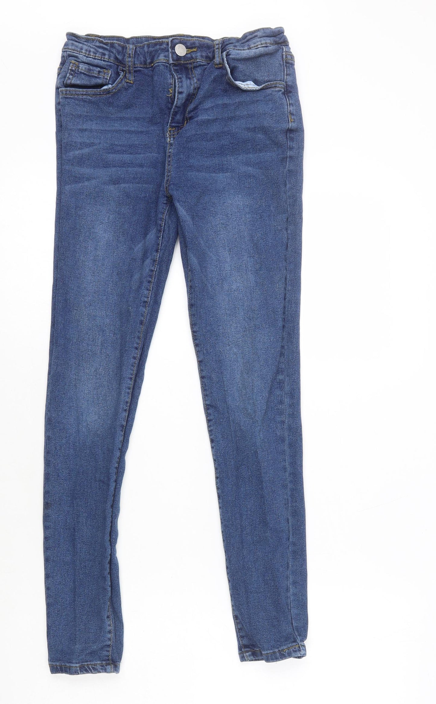SheIn Girls Blue Cotton Skinny Jeans Size 13 Years L26 in Regular Zip